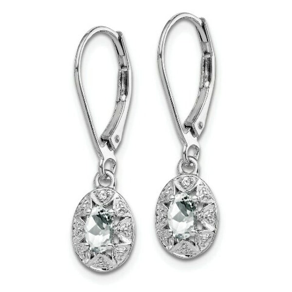 Sterling Silver Diamond and White Topaz Earrings