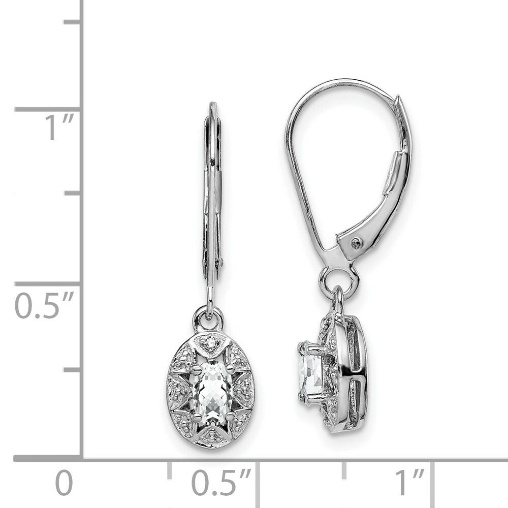 Sterling Silver Diamond and White Topaz Earrings