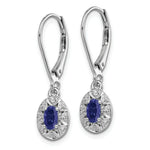Load image into Gallery viewer, Sterling Silver Diamond and Created Sapphire Earrings
