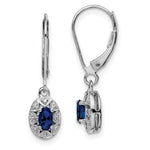 Load image into Gallery viewer, Sterling Silver Diamond and Created Sapphire Earrings
