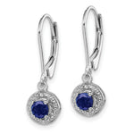 Load image into Gallery viewer, Sterling Silver Diamond and Created Sapphire Earrings
