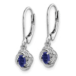Load image into Gallery viewer, Sterling Silver Diamond and Created Sapphire Earrings
