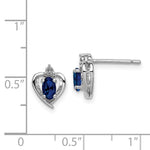 Load image into Gallery viewer, Sterling Silver Created Sapphire and Diamond Earrings
