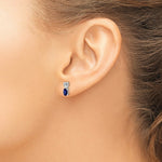 Load image into Gallery viewer, Sterling Silver Created Sapphire Earrings
