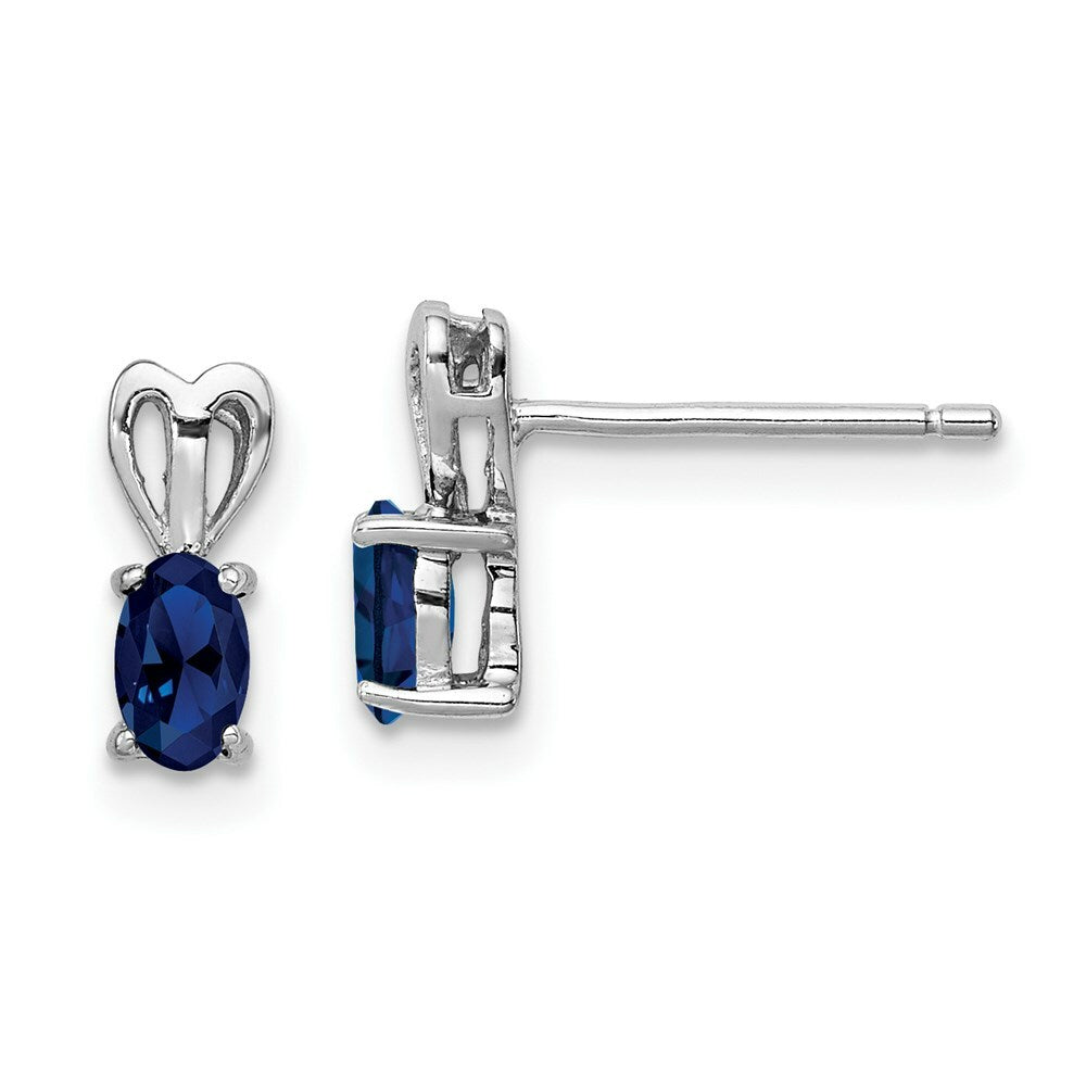 Sterling Silver Created Sapphire Earrings