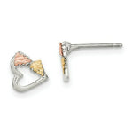 Load image into Gallery viewer, Sterling Silver &amp; 12K Small Heart Post Earrings
