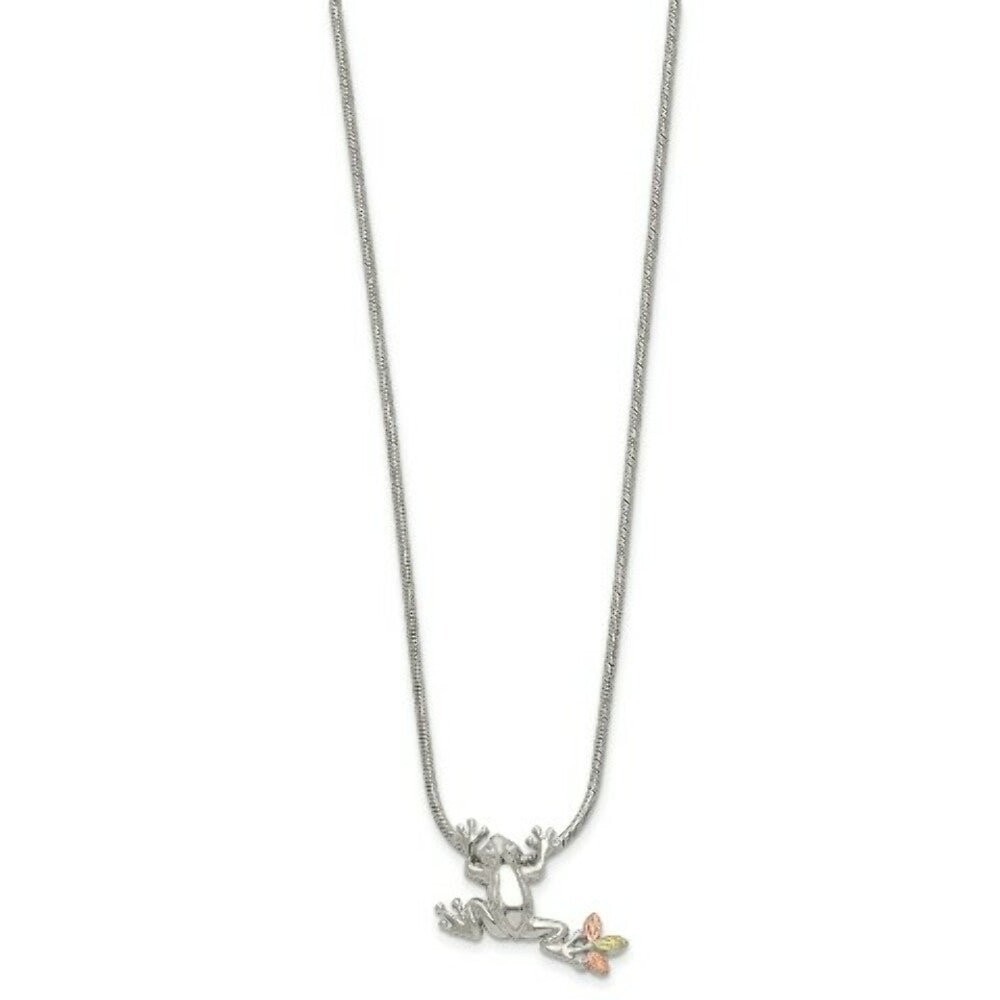 Sterling Silver & 12K Gold Frog Slide Necklace