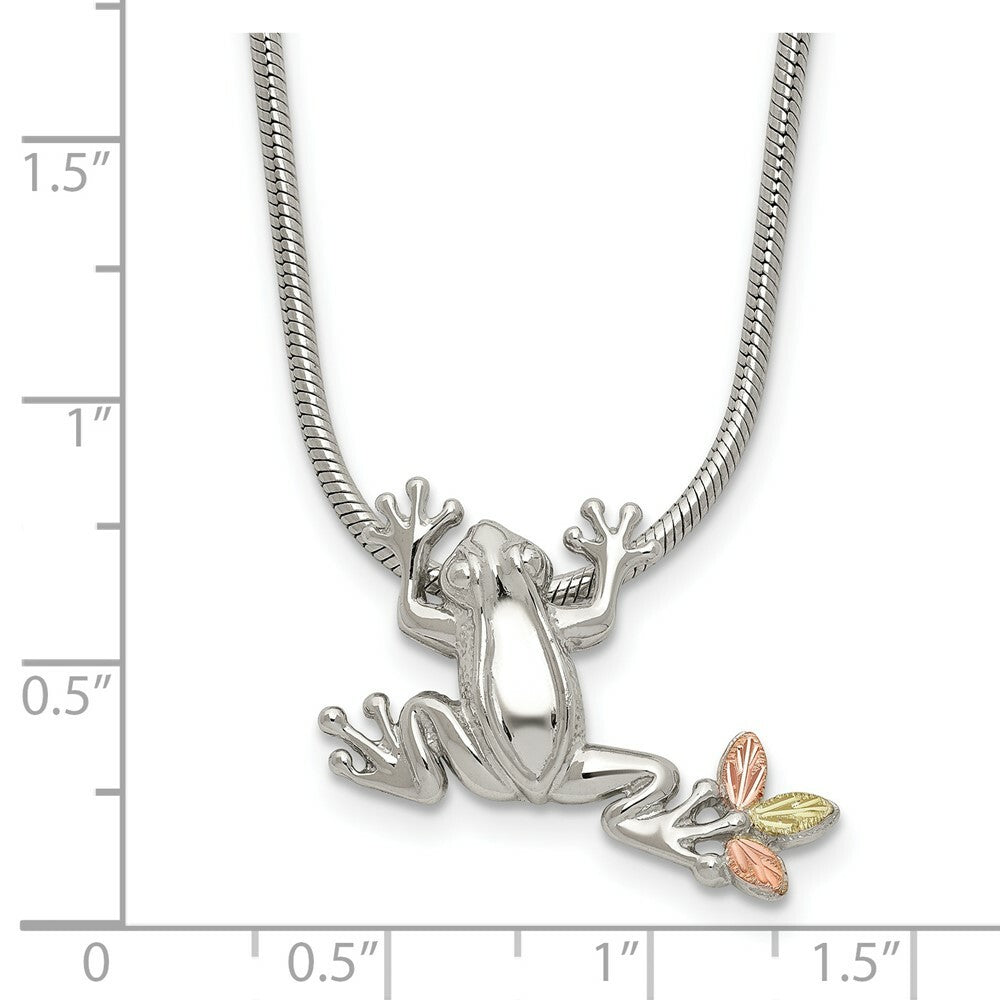 Sterling Silver & 12K Gold Frog Slide Necklace
