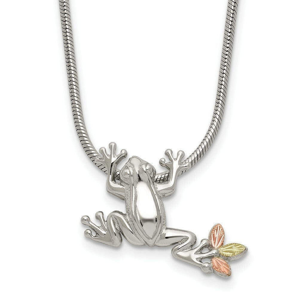 Sterling Silver & 12K Gold Frog Slide Necklace