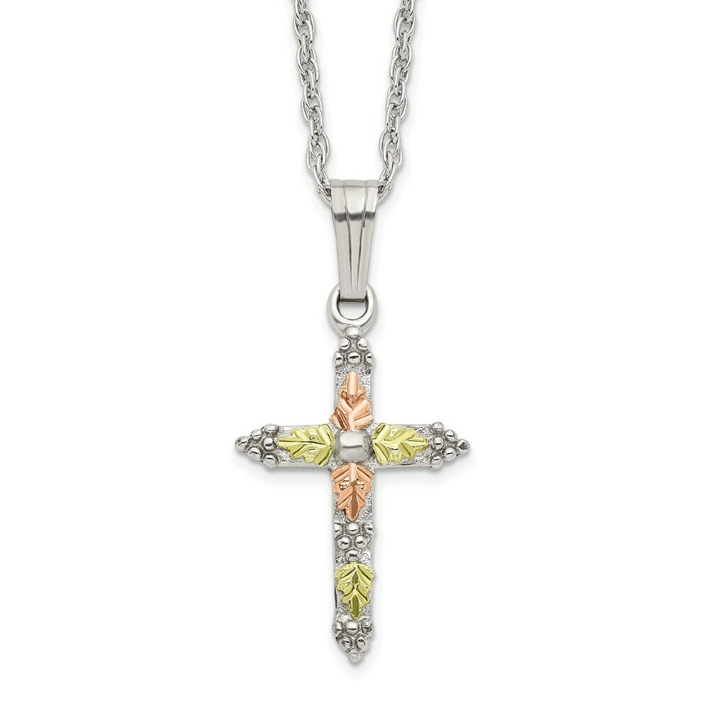 Sterling Silver & 12K Gold Cross Necklace
