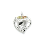 Load image into Gallery viewer, Sterling Silver &amp; 12K Gold Horse In Heart Necklace
