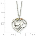 Load image into Gallery viewer, Sterling Silver &amp; 12K Gold Horse In Heart Necklace
