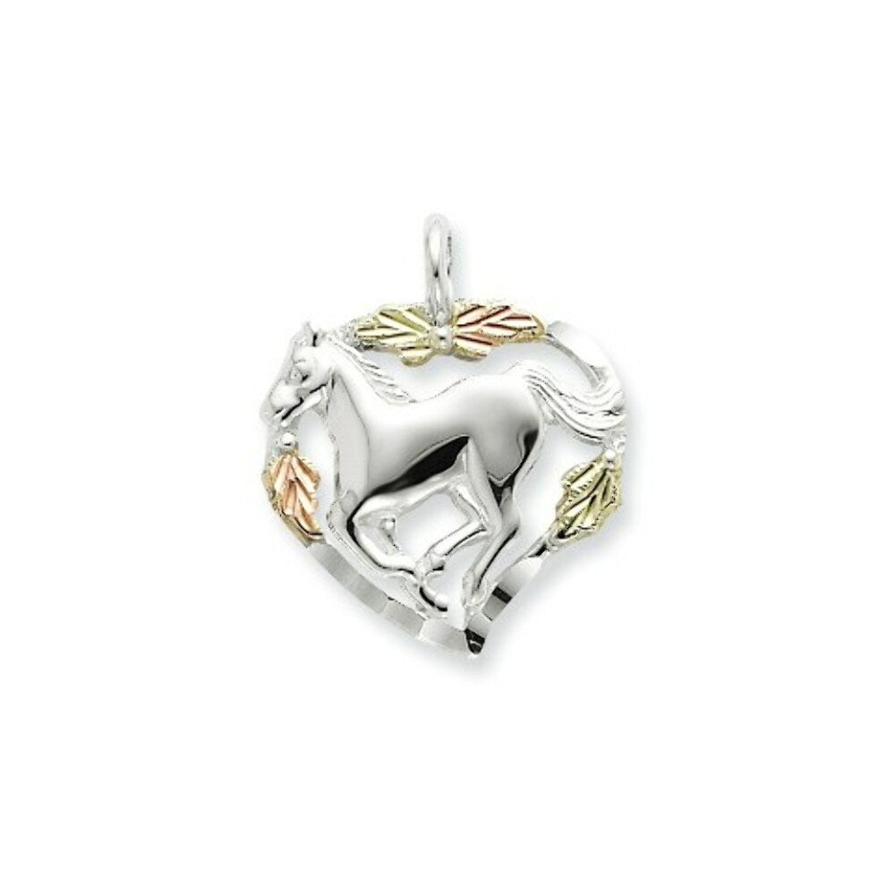 Sterling Silver & 12K Gold Horse In Heart Necklace