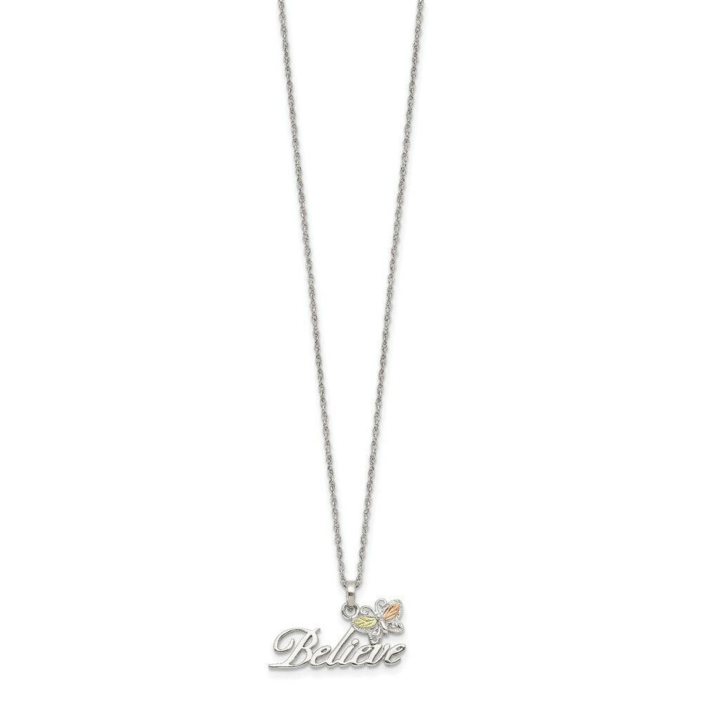Sterling Silver & 12K Gold Butterfly Believe Necklace