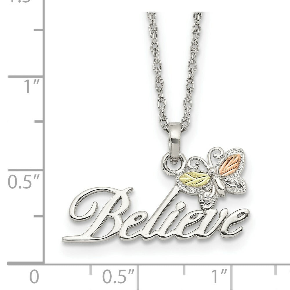 Sterling Silver & 12K Gold Butterfly Believe Necklace