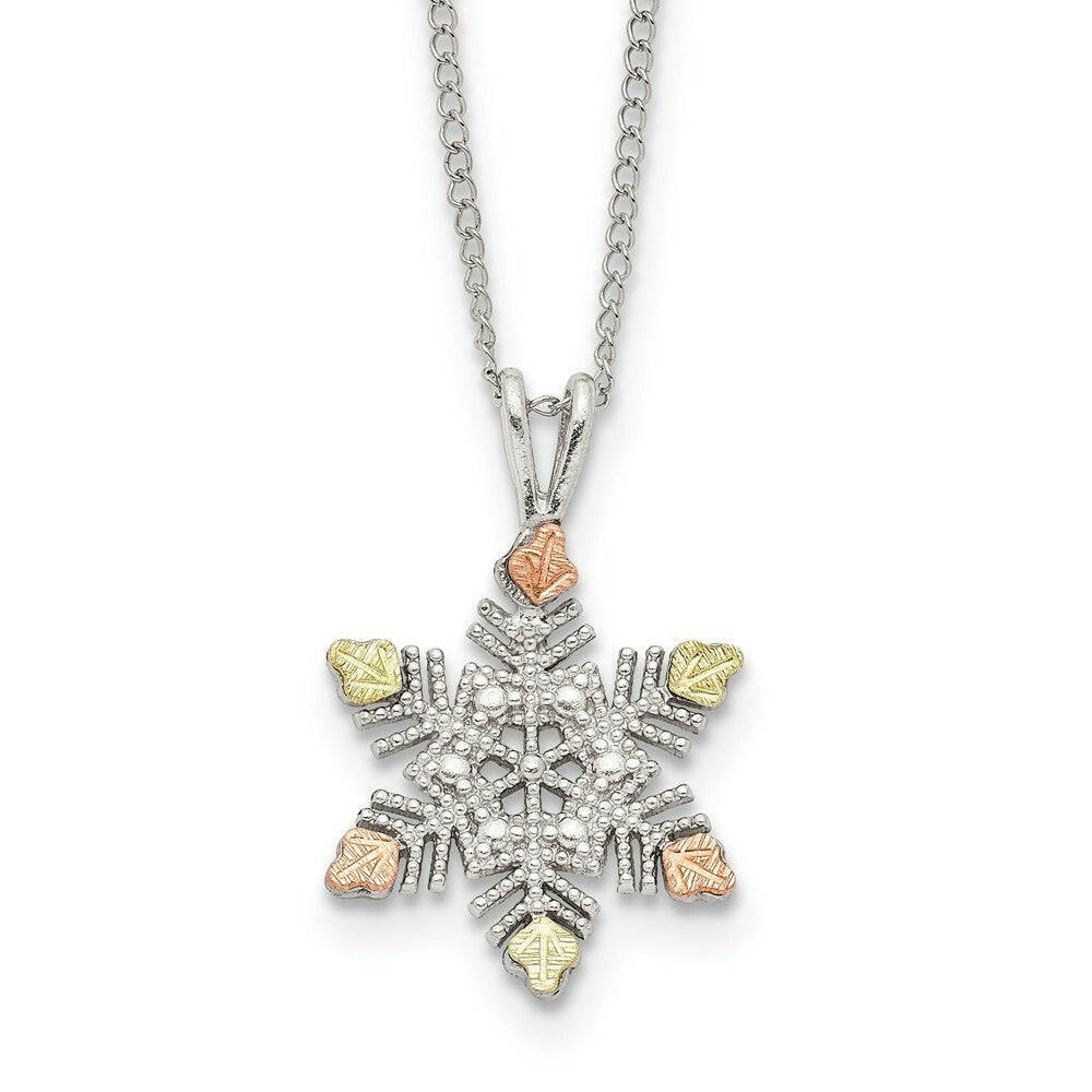 Sterling Silver & 12K Gold Snowflake Necklace