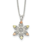 Load image into Gallery viewer, Sterling Silver &amp; 12K Gold Snowflake Necklace
