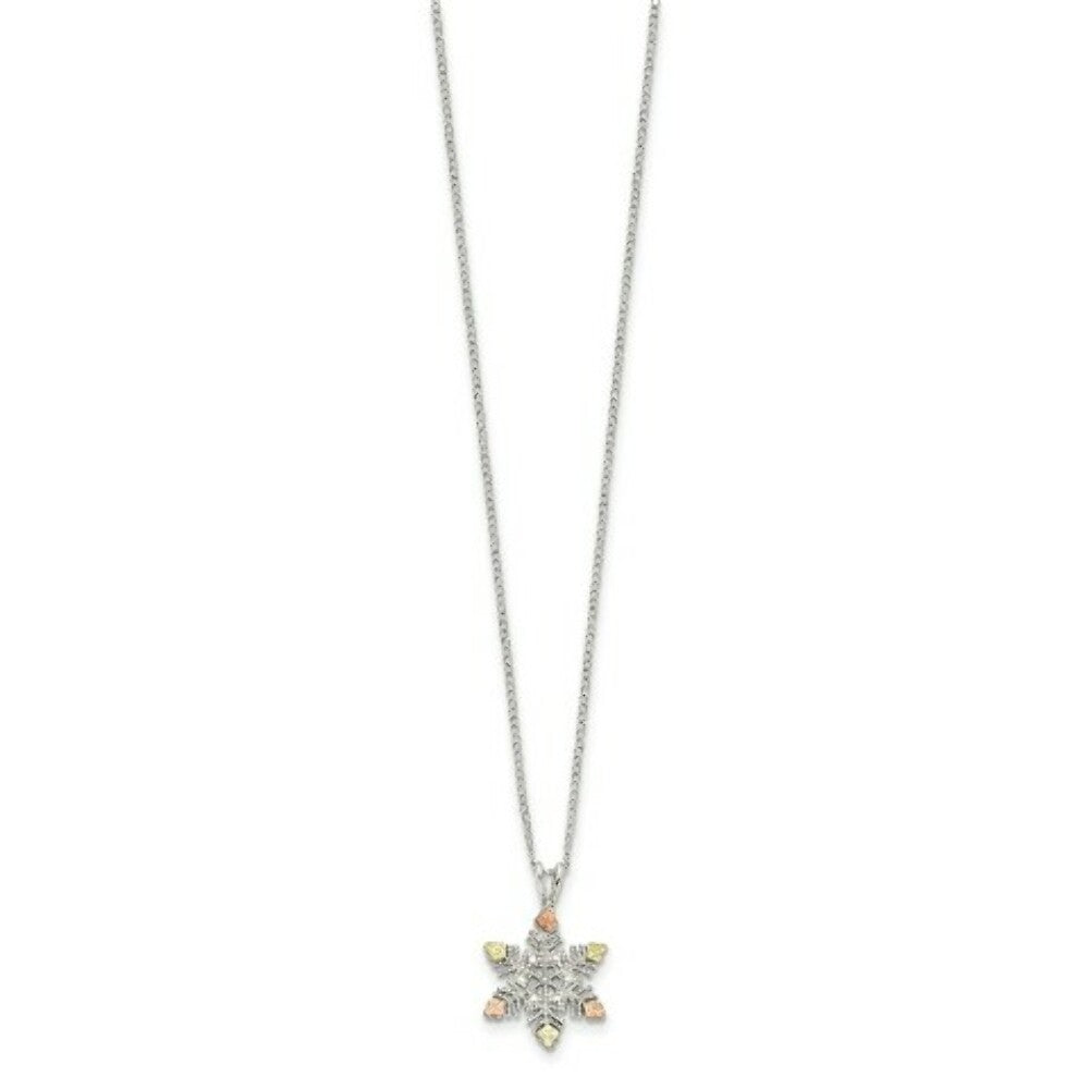 Sterling Silver & 12K Gold Snowflake Necklace