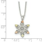 Load image into Gallery viewer, Sterling Silver &amp; 12K Gold Snowflake Necklace

