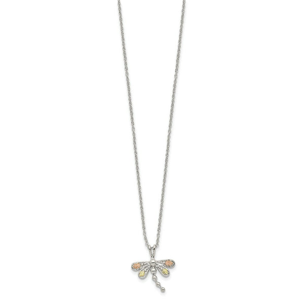 Sterling Silver & 12K Gold Dragonfly Necklace