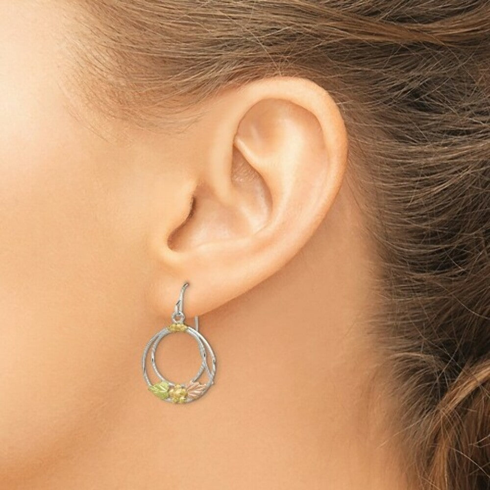 Sterling Silver & 12K Gold Circle Shepherd Hook Earrings