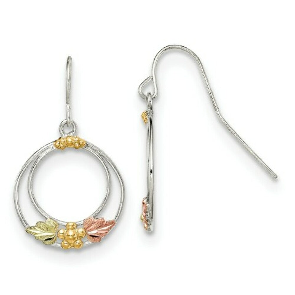 Sterling Silver & 12K Gold Circle Shepherd Hook Earrings