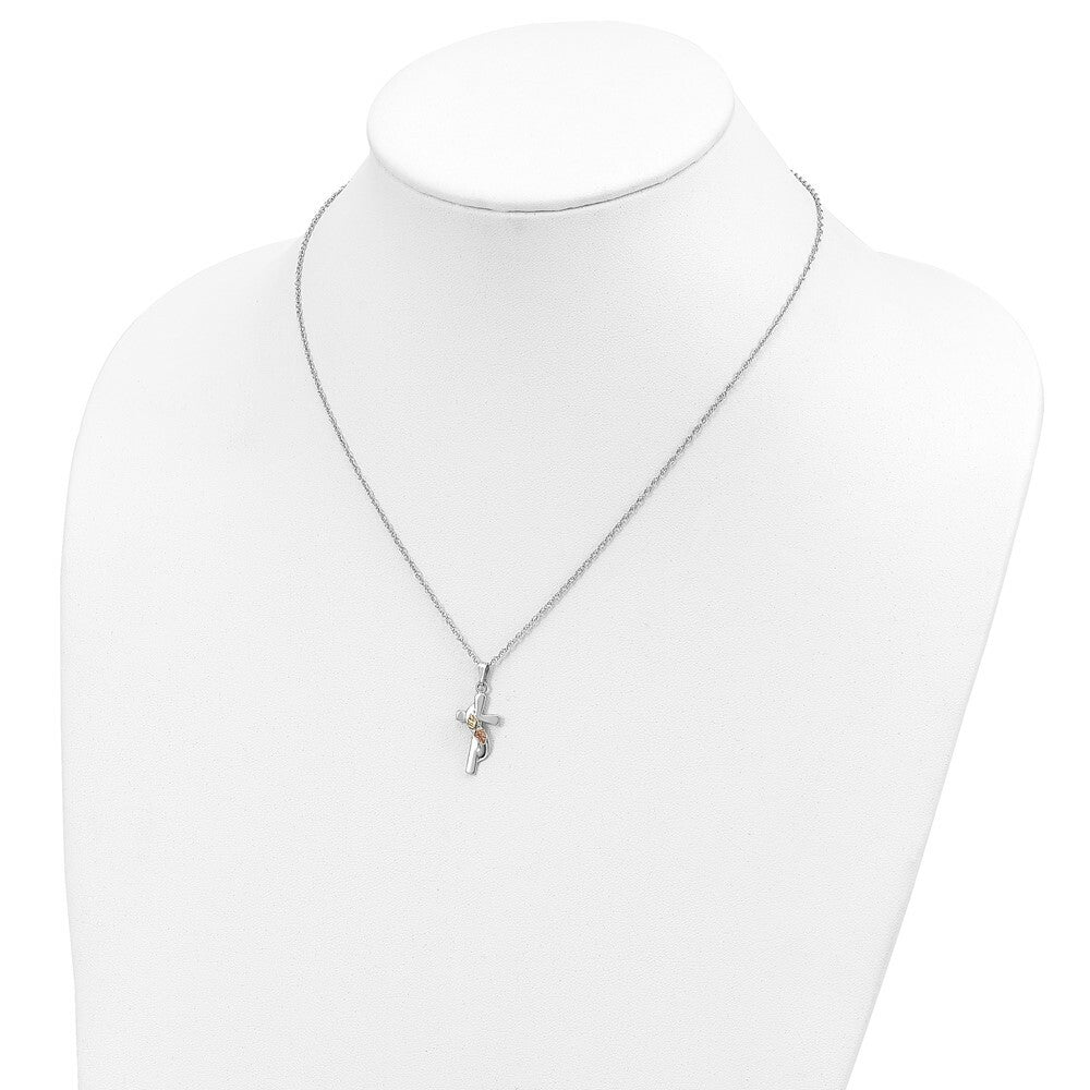 Sterling Silver & 12K Gold Cross Necklace