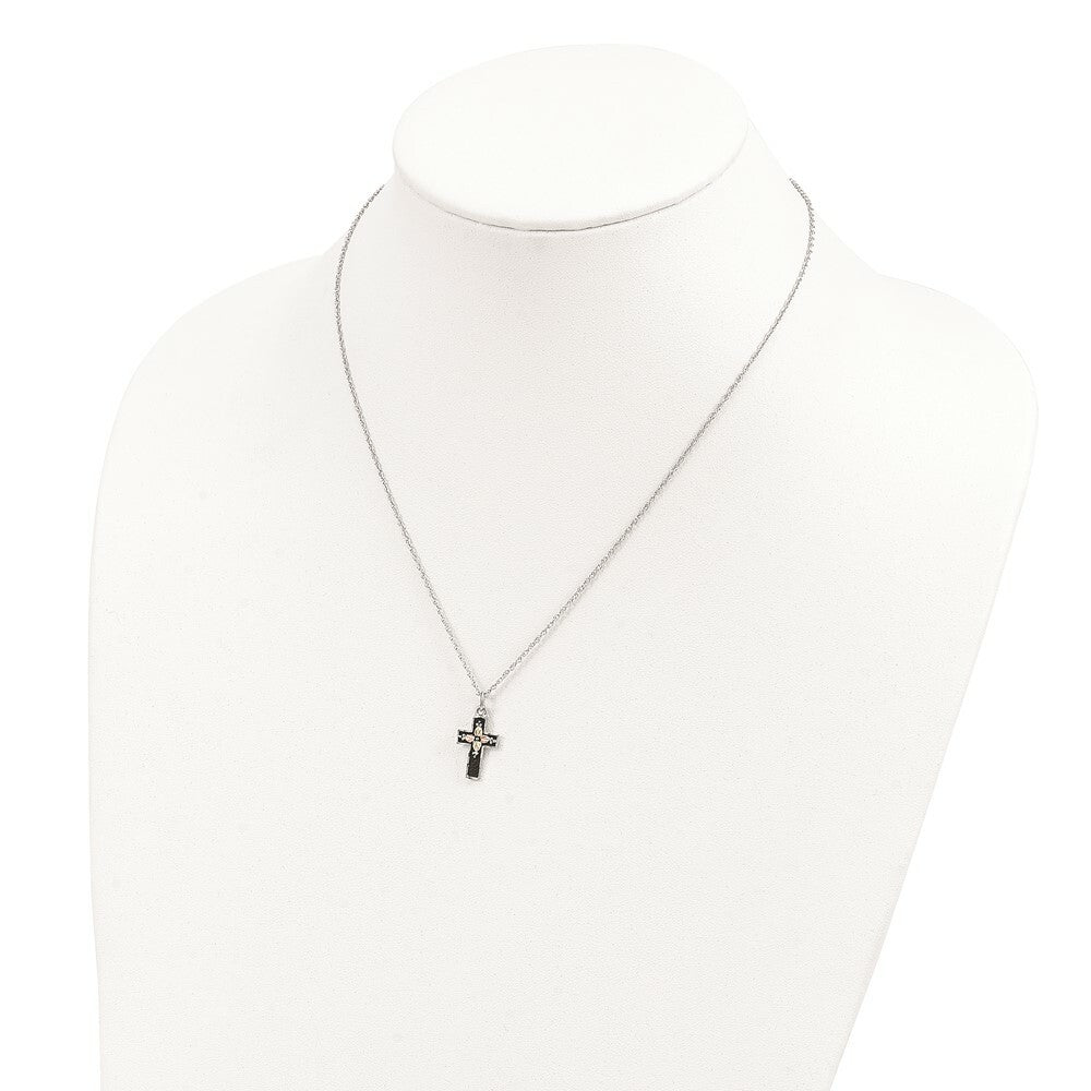 Sterling Silver & 12K Gold Antiqued Cross Necklace
