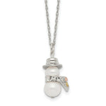 Load image into Gallery viewer, Sterling Silver &amp; 12K Gold Snowman Simulated Pearl Necklace
