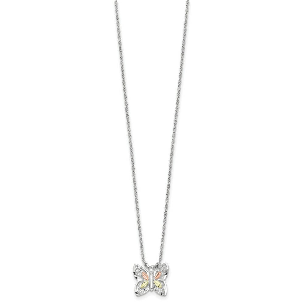 Sterling Silver & 12K Gold Butterfly Necklace