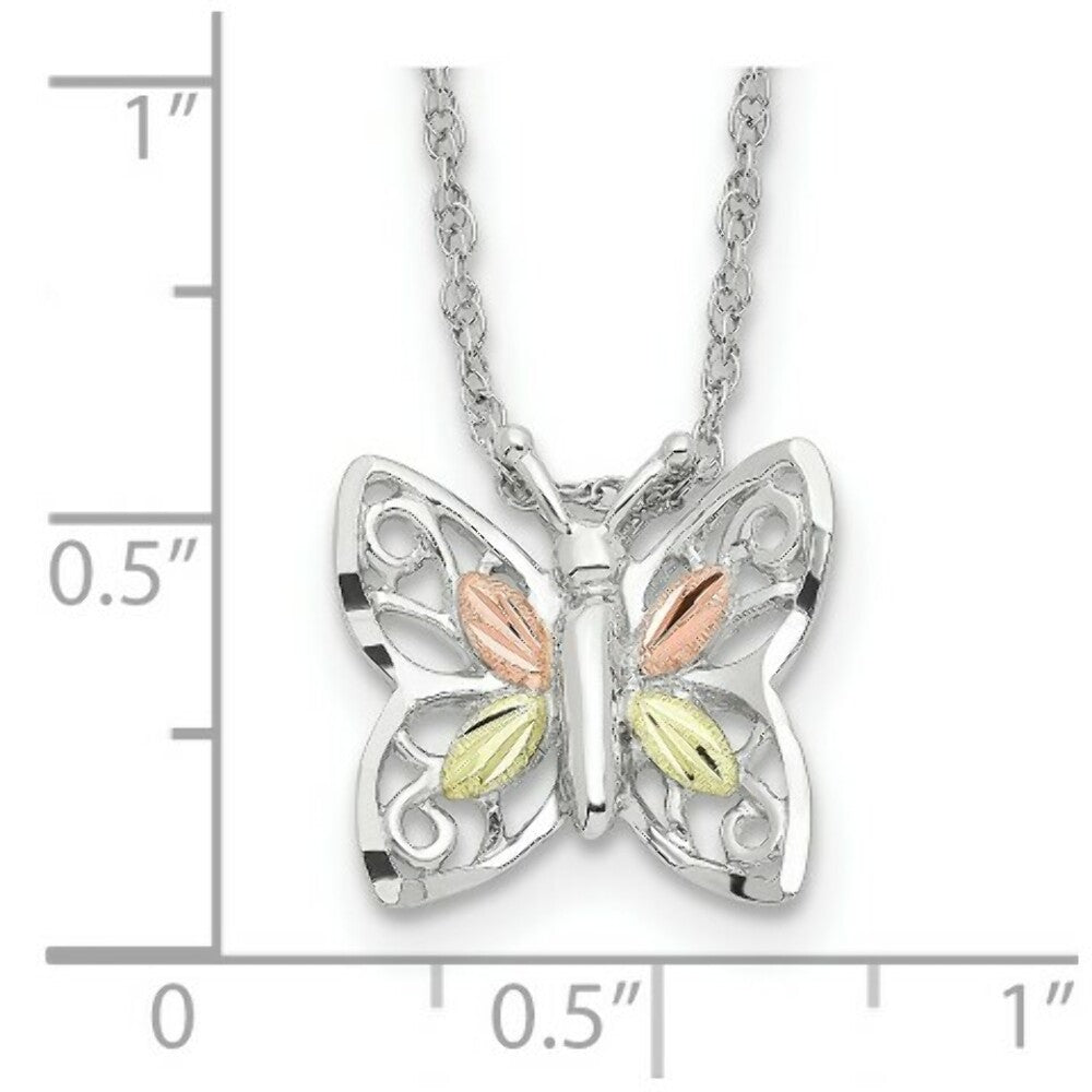 Sterling Silver & 12K Gold Butterfly Necklace