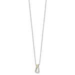 Load image into Gallery viewer, Sterling Silver &amp; 12K Gold Accents Antiqued Stirrup Necklace
