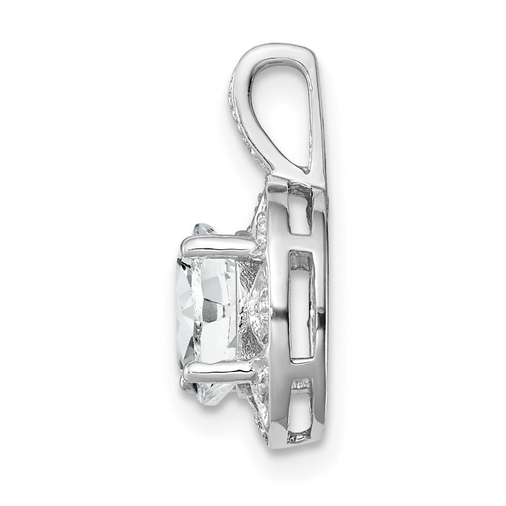 Sterling Silver Diamond and White Topaz Pendant