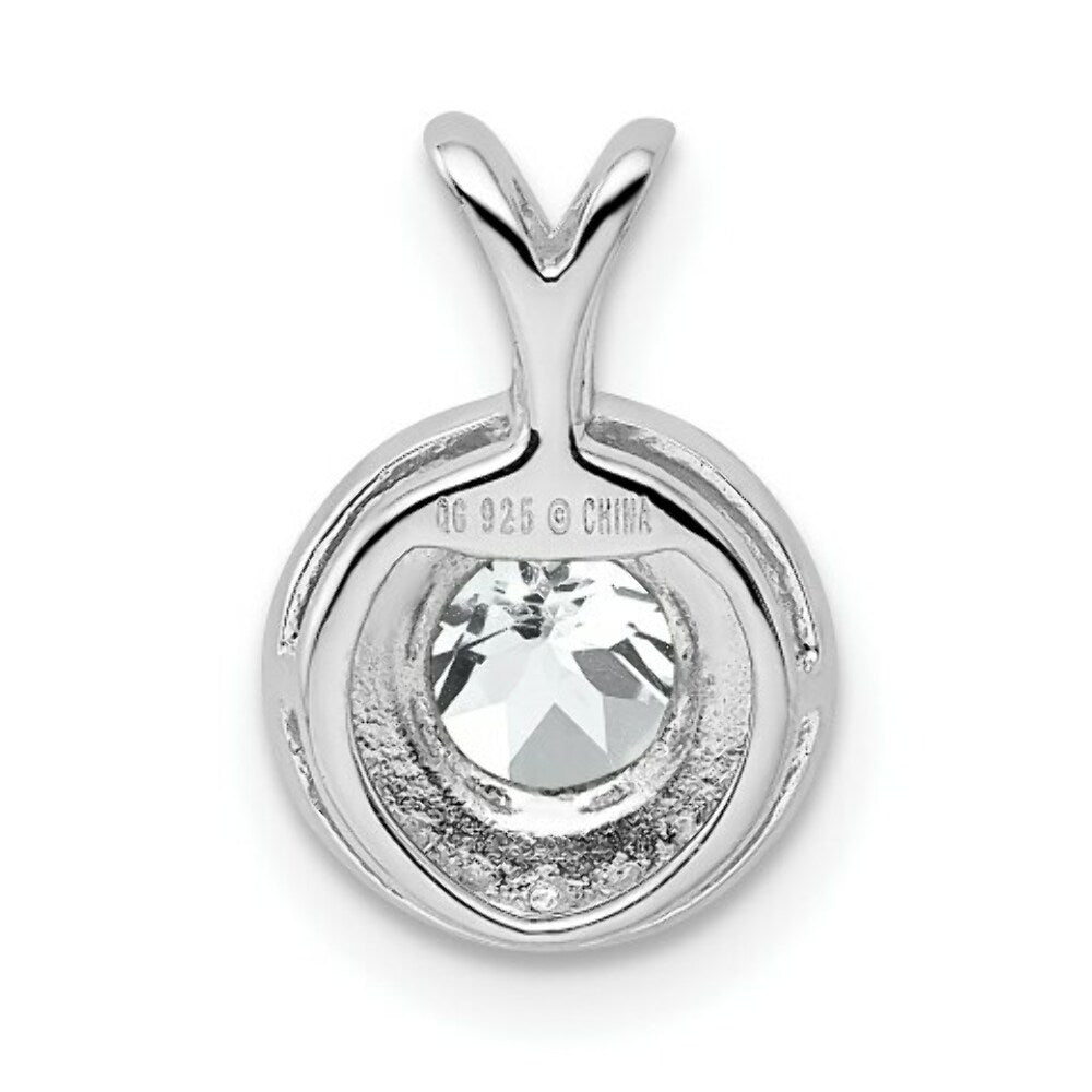 Sterling Silver Diamond and White Topaz Pendant
