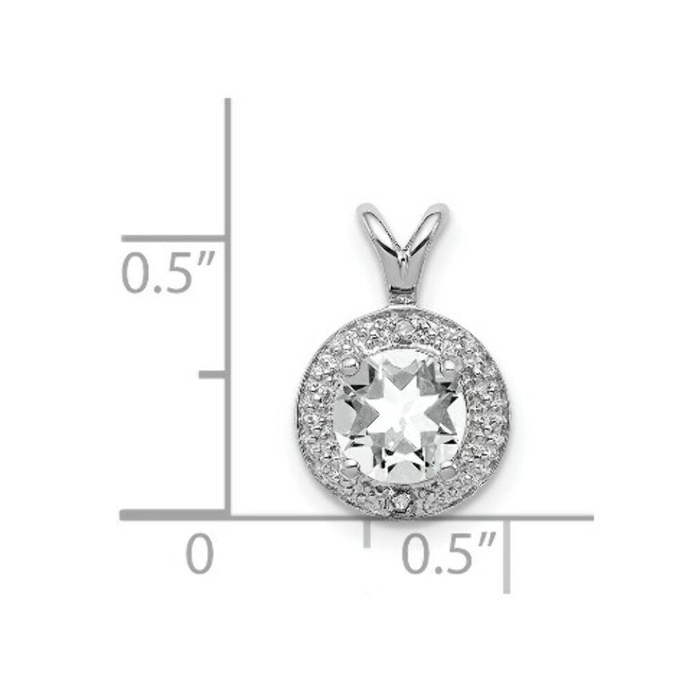 Sterling Silver Diamond and White Topaz Pendant