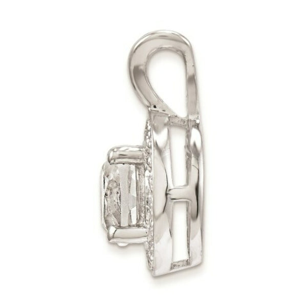 Sterling Silver Diamond and White Topaz Pendant