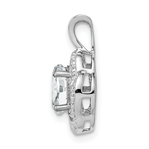 Sterling Silver Diamond and White Topaz Pendant