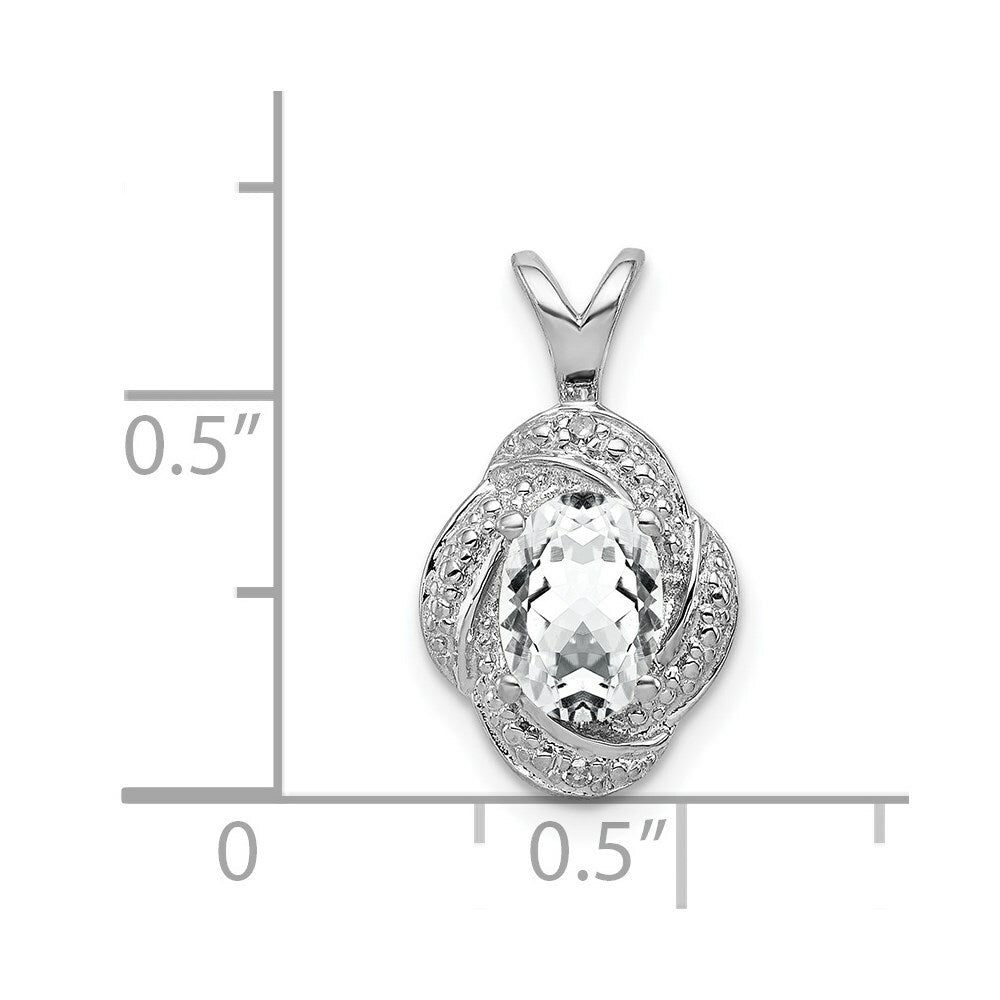 Sterling Silver Diamond and White Topaz Pendant