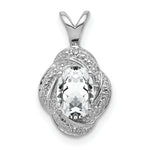 Load image into Gallery viewer, Sterling Silver Diamond and White Topaz Pendant

