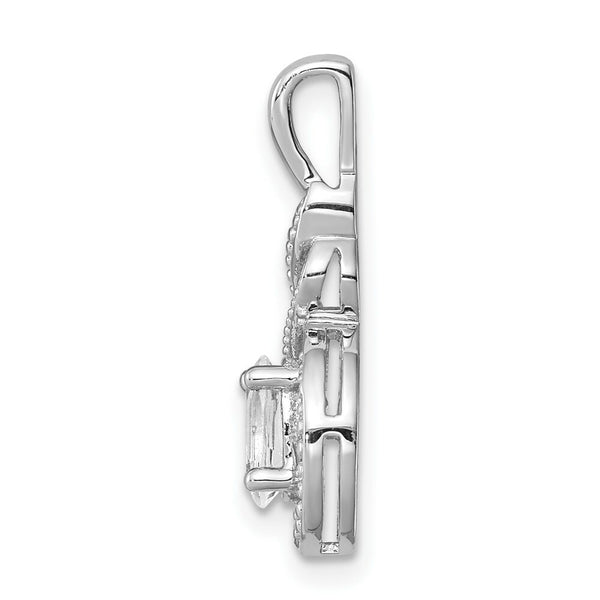 Sterling Silver White Topaz and Diamond Pendant