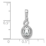 Load image into Gallery viewer, Sterling Silver White Topaz and Diamond Pendant
