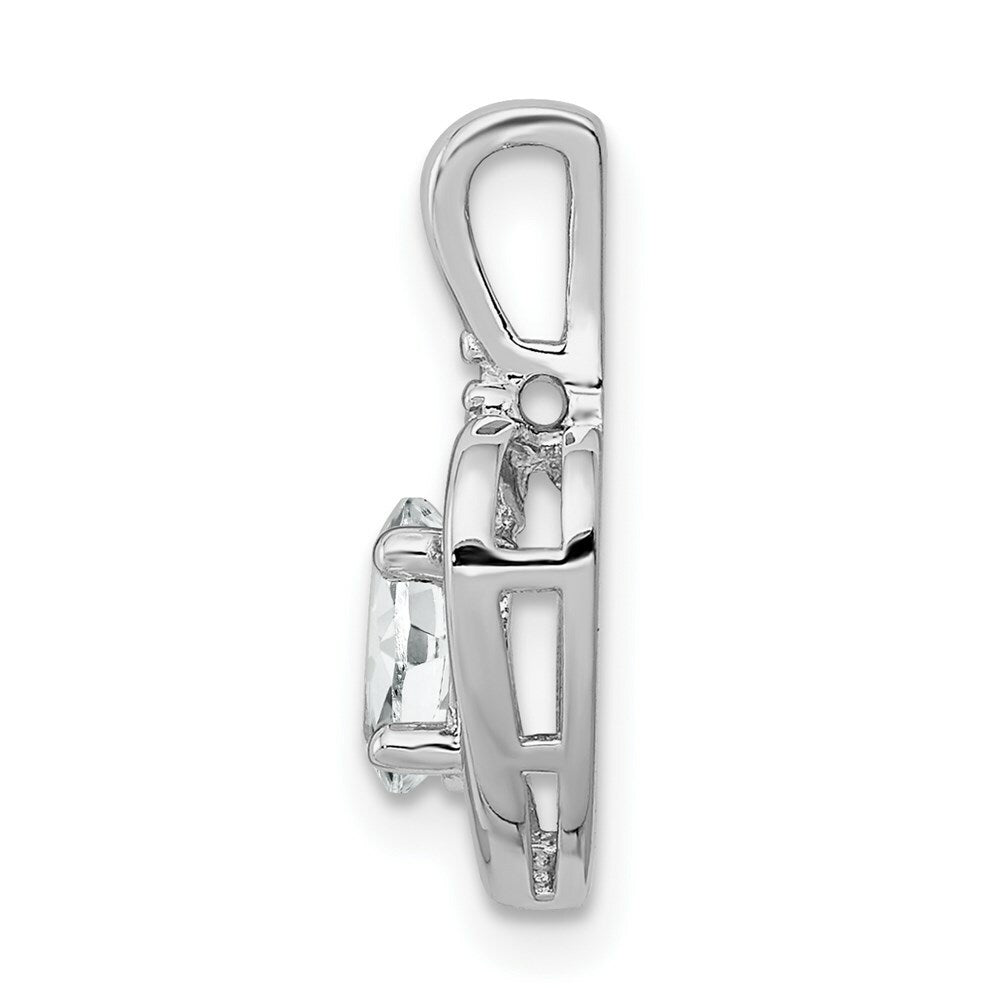 Sterling Silver White Topaz and Diamond Pendant