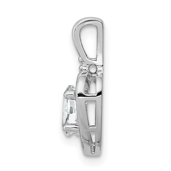 Sterling Silver White Topaz and Diamond Pendant