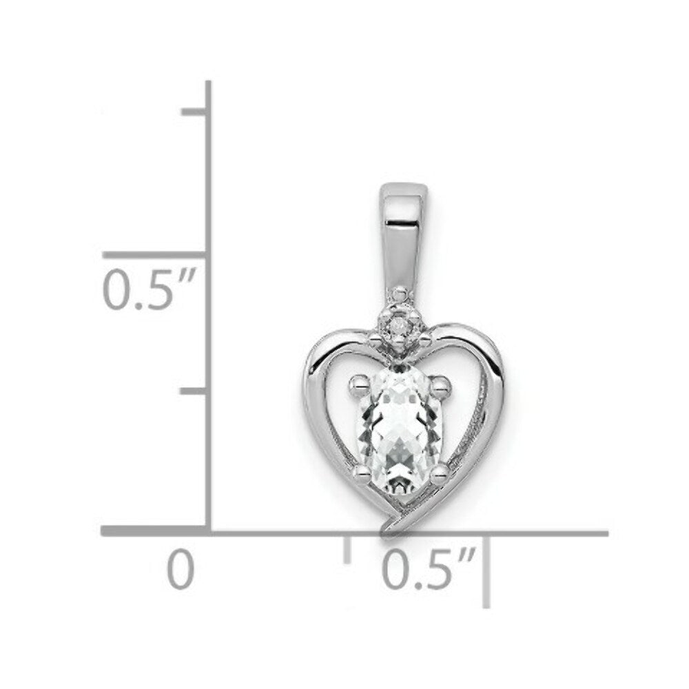 Sterling Silver White Topaz and Diamond Pendant