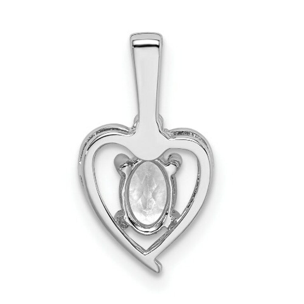 Sterling Silver White Topaz and Diamond Pendant