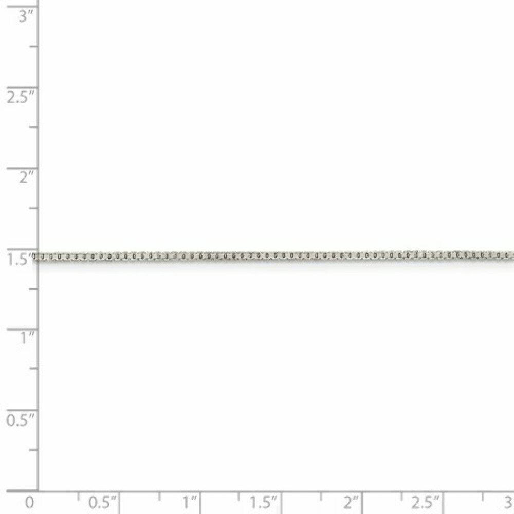 Sterling Silver 1.25mm 8 Sided Diamond-cut Box Chain