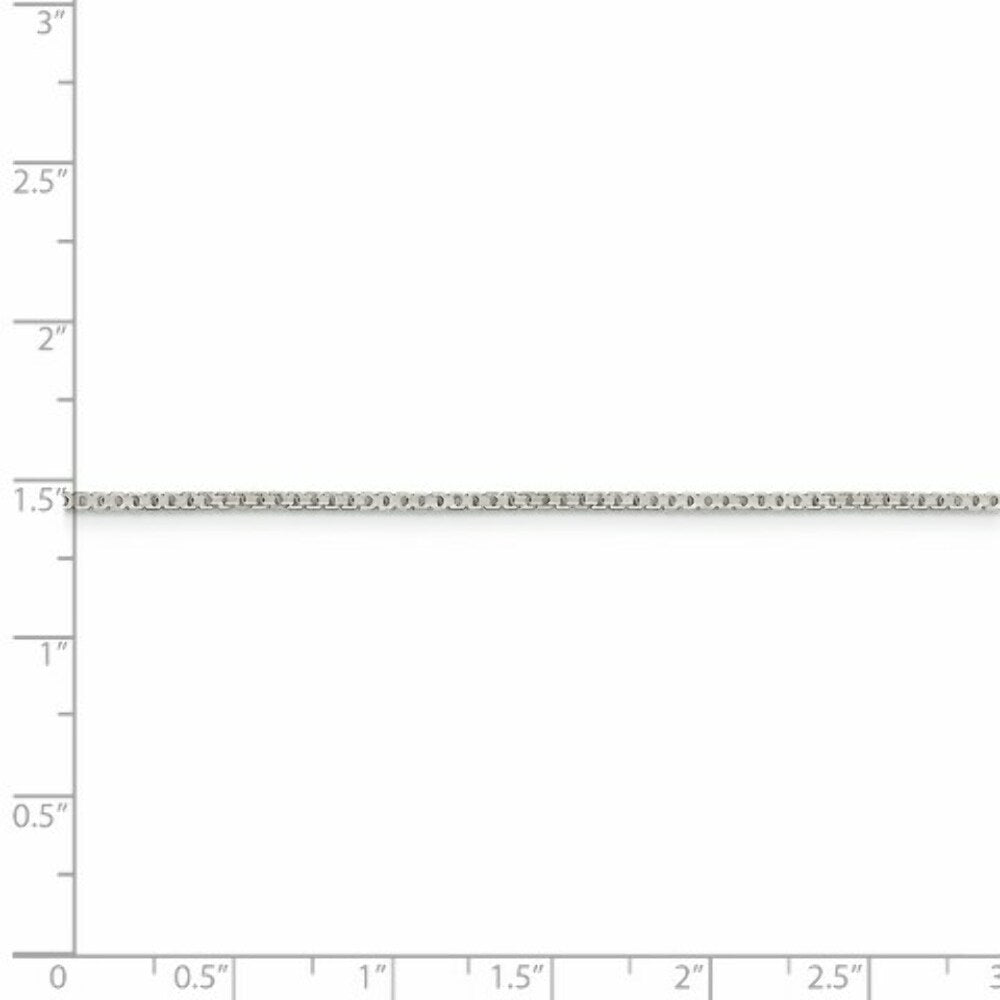 Sterling Silver 1.35mm 8 Sided Diamond-cut Box Chain