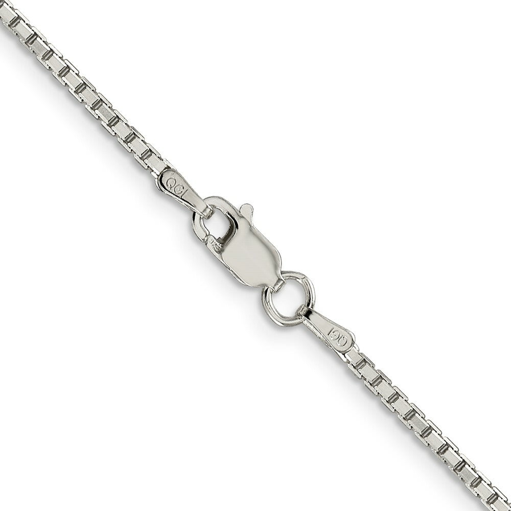 Sterling Silver Rhodium-plated 1.7mm 8 Sided Diamond-cut Mirror Box Chain