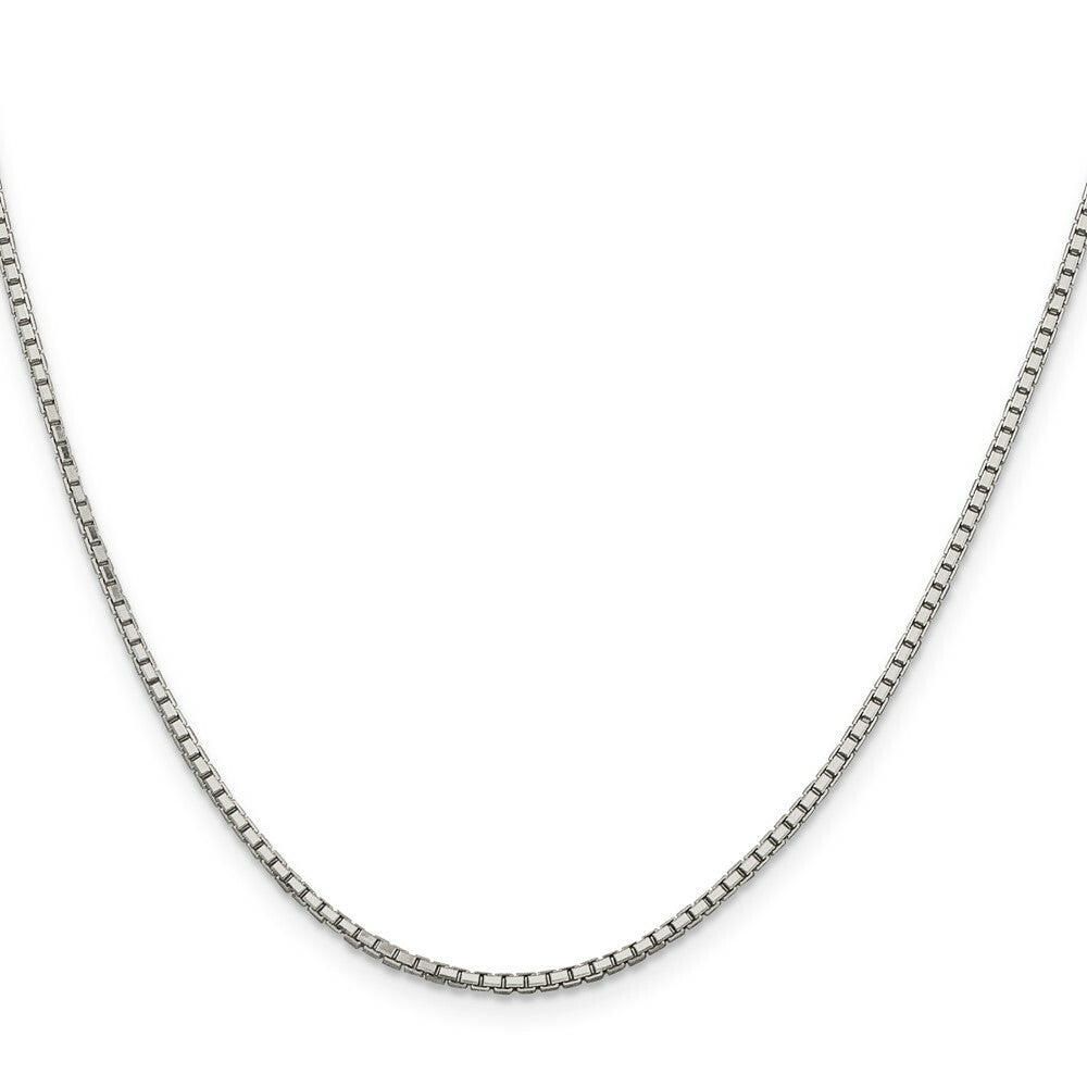 Sterling Silver Rhodium-plated 1.7mm 8 Sided Diamond-cut Mirror Box Chain