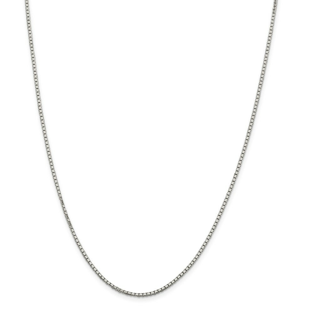 Sterling Silver Rhodium-plated 1.7mm 8 Sided Diamond-cut Mirror Box Chain
